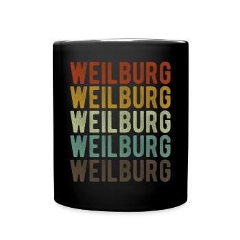 Weilburg Stadt Retro Vintage - Tasse einfarbig - Schwarz - Vorne