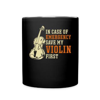 Violoniste en cas de - Mug uni - noir - Devant