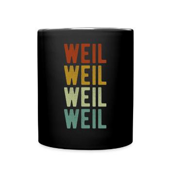 Weil Stadt Retro Vintage - Tasse einfarbig - Schwarz - Vorne