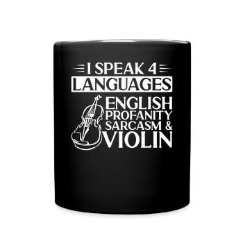 Violoniste I Speak 4 - Mug uni - noir - Devant