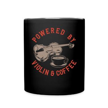 Violin Violinist Coffee Powered By - Tasse einfarbig - Schwarz - Vorne
