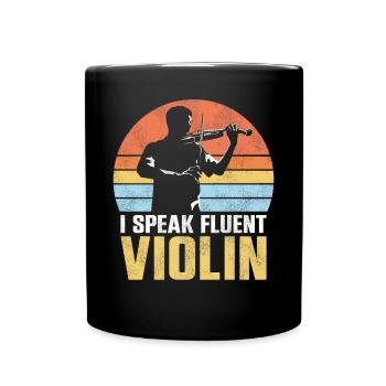 Violon Violoniste Rétro Vintage I - Mug uni - noir - Devant