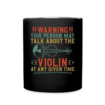 Violoniste Violoniste Avertissement - Mug uni - noir - Devant