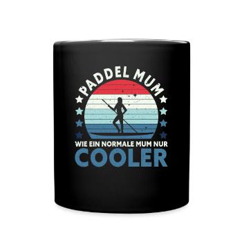 Retro Paddle Mom comme une maman normale seulement glacière - Mug uni - noir - Devant