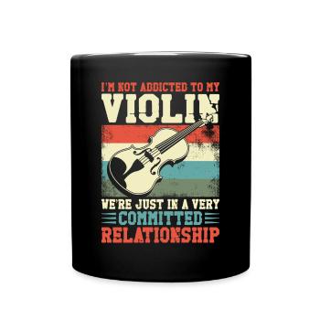 Violin Violinist Retro Vintage I'm - Tasse einfarbig - Schwarz - Vorne