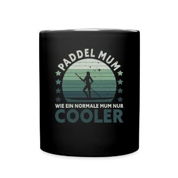 Retro Paddle Mom comme une maman normale seulement glacière - Mug uni - noir - Devant