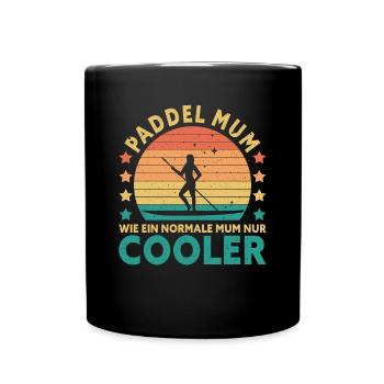 Retro Paddle Mom comme une maman normale seulement glacière - Mug uni - noir - Devant