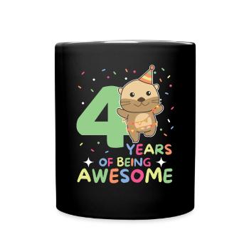 Loutre pour les enfants de 4 ans - Mug uni - noir - Devant