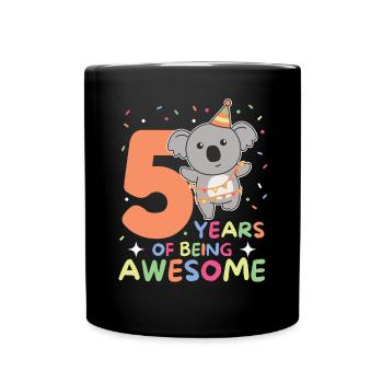 Koala pour les 5 ans Enfants de cinq ans - Mug uni - noir - Devant