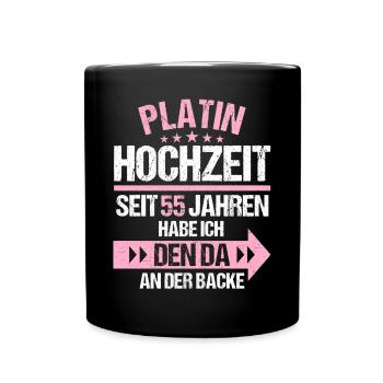 55 verheiratet Platin Hochzeit 55.Hochzeitstag - Tasse einfarbig - Schwarz - Vorne
