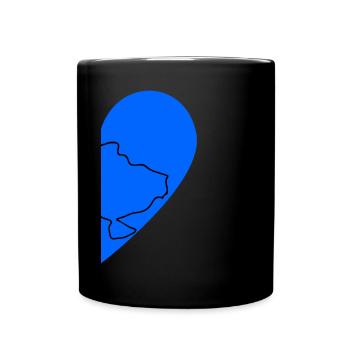 Carte des contours de l’Ukraine L’amour pour le couple Drapeau du cœur - Mug uni - noir - Devant