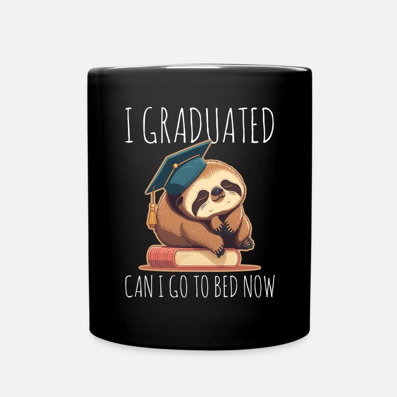 Abschluss Schlafen Faultier Uni Master Bachelor - Tasse einfarbig - Schwarz