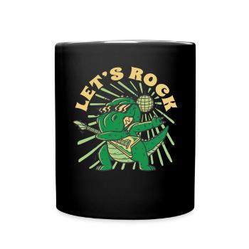 Lustiger Gitarrist T-Rex - Tasse einfarbig - Schwarz - Vorne