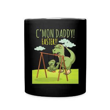 Funny T-Rex Costume Kids Dad Dinosaur - Full Colour Mug - black - Front