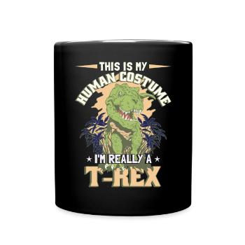 Ich bin wirklich ein T-Rex - Tasse einfarbig - Schwarz - Vorne