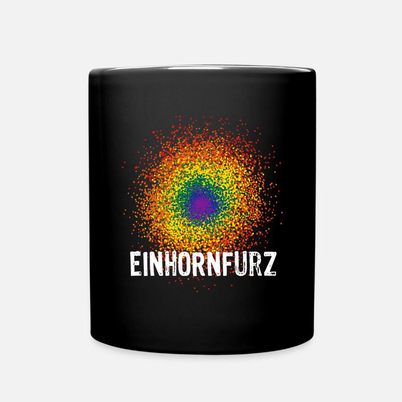 Regenbogen - Einhorn - Furz - Konfetti - Sarkasmus - Tasse einfarbig - Schwarz