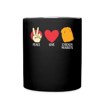 Chicken Nugget Geschenke - Tasse einfarbig - Schwarz - Vorne