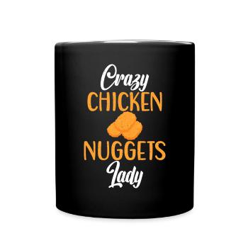 Chicken Nugget Geschenke - Tasse einfarbig - Schwarz - Vorne