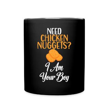 Chicken Nugget Geschenke - Tasse einfarbig - Schwarz - Vorne