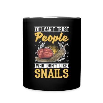 Schnecke Geschenk Weinbergschnecke - Tasse einfarbig - Schwarz - Vorne