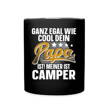 Camper Papa Vater Vatertag Cooler Papa - Tasse einfarbig - Schwarz - Vorne