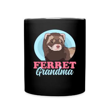 Ferret Grandma Owner Ferret Gift - Full Colour Mug - black - Front