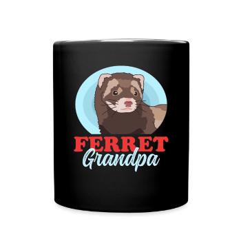 Ferret Grandpa Owner Ferret Gift - Full Colour Mug - black - Front