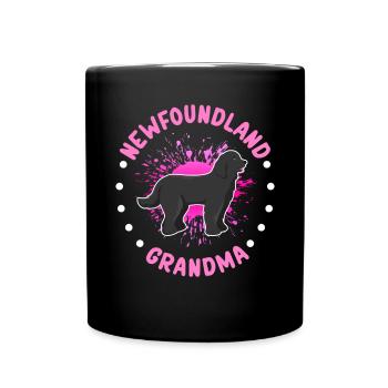 Newfoundland Grandma Dog Owner Gift - Full Colour Mug - black - Front