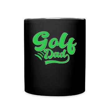 Golf Papa Geschenk - Tasse einfarbig - Schwarz - Vorne