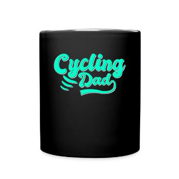 Fahrrad Papa Geschenk - Tasse einfarbig - Schwarz - Vorne