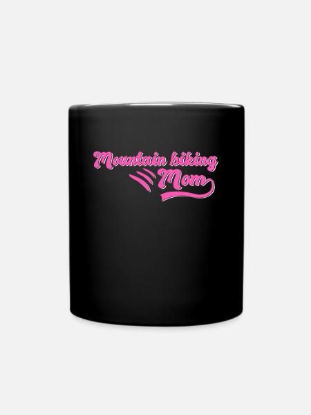 Mountain biking Mama - Tasse einfarbig - Schwarz