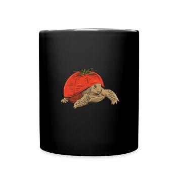 Tiernahrung Tomate Gemüse "tomatenschildkröte". - Tasse einfarbig - Schwarz - Vorne