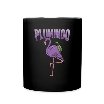 Tiernahrung Pflaumenfruit "plumingo" Flamingo - Tasse einfarbig - Schwarz - Vorne