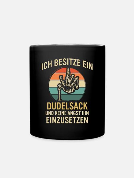 Dudelsack Dudelsackspieler Sackpfeife - Tasse einfarbig - Schwarz