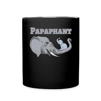 Vatertag Papaphant Papa Vater - Tasse einfarbig - Schwarz - Vorne