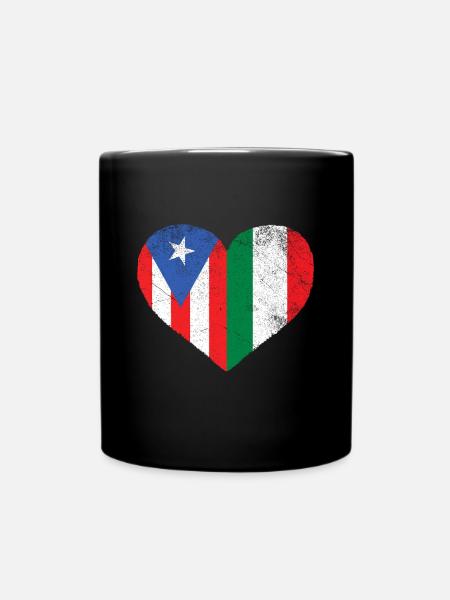 Italienische puerto-ricanische Flagge Liebe Italien Puerto Rico H - Tasse einfarbig - Schwarz