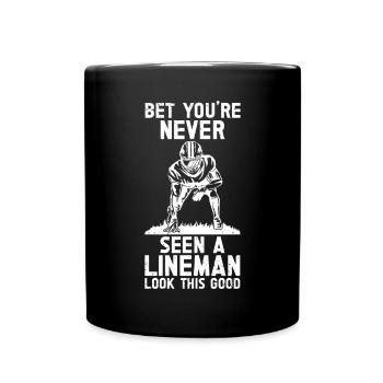 Lineman Joueur de football Offensive Défense - Mug uni - noir - Devant
