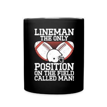 Lineman Joueur de football Offensive Défense - Mug uni - noir - Devant