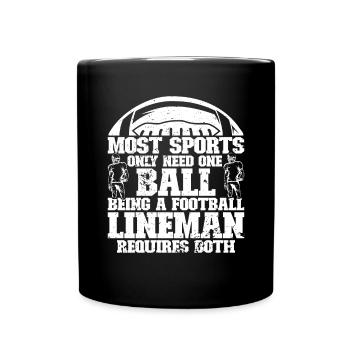Lineman Joueur de football Offensive Défense - Mug uni - noir - Devant