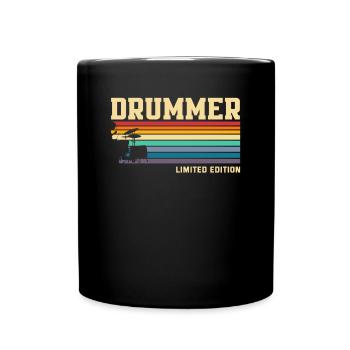 Schlagzeug Schlagzeuger Geschenk - Tasse einfarbig - Schwarz - Vorne
