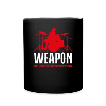 Schlagzeug Schlagzeuger Geschenk - Tasse einfarbig - Schwarz - Vorne