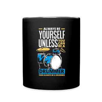 Schlagzeug Schlagzeuger Geschenk - Tasse einfarbig - Schwarz - Vorne