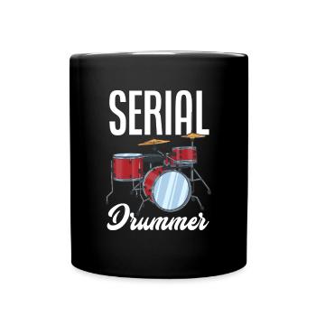 Schlagzeug Schlagzeuger Geschenk - Tasse einfarbig - Schwarz - Vorne