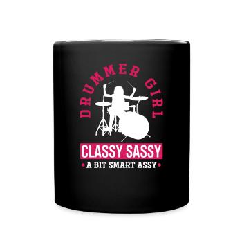 Girl Drums Drummer Gift - Mug uni - noir - Devant