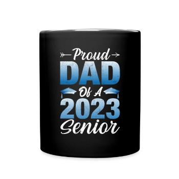 Lustige Stolzer Vater Eines Abschlussgeschenks - Tasse einfarbig - Schwarz - Vorne