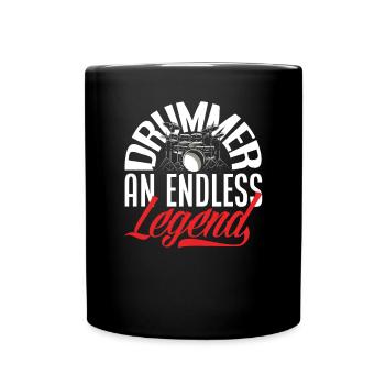 Schlagzeug Schlagzeuger Geschenk - Tasse einfarbig - Schwarz - Vorne