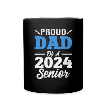 Lustige Stolzer Vater Eines Abschlussgeschenks - Tasse einfarbig - Schwarz - Vorne