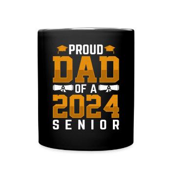 Lustige Stolzer Vater Eines Abschlussgeschenks - Tasse einfarbig - Schwarz - Vorne