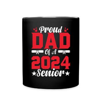 Lustige Stolzer Vater Eines Abschlussgeschenks - Tasse einfarbig - Schwarz - Vorne