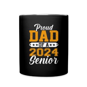 Lustige Stolzer Vater Eines Abschlussgeschenks - Tasse einfarbig - Schwarz - Vorne